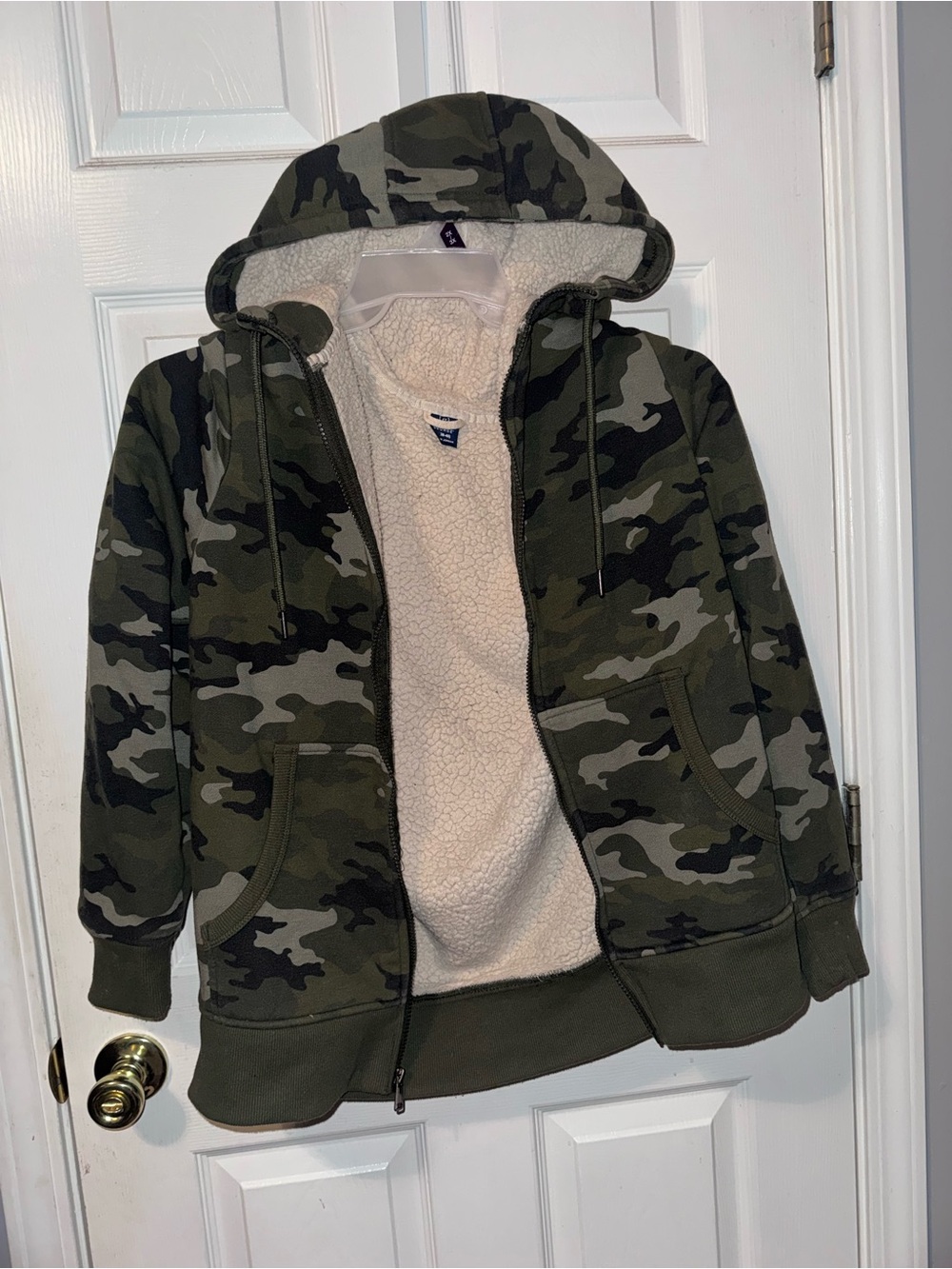 George Sherpa Lined Camo Zip Hoodie
